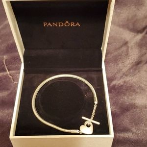 Pandora Moments heart t-bar bracelet